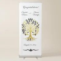 Golden Tree of Life Timeless Sophisticated Elegant Retractable Banner