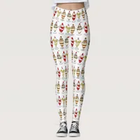 Retro Ice Cream Sundaes Leggings