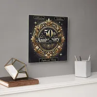 Golden Memories: 50 Years Together Square Wall Clock