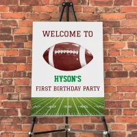 1st Birthday Welcome Sign Football First Year Down