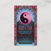 Blue Pink YinYang New Age Yoga Business Cards