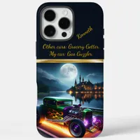 Hot rod racing by a night lake iPhone 16 pro max case