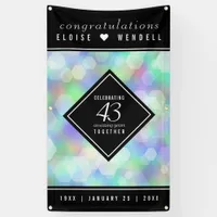 Elegant 43rd Opal Wedding Anniversary Celebration Banner