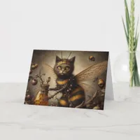 Cat Bee Fairy Dark Fantasy Card