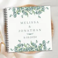 Modern Wedding Guest Book Eucalyptus Greenery