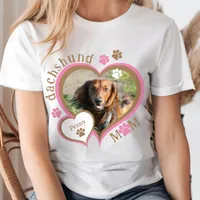Cute Dachshund Mom Custom Photo Personalized T-Shirt