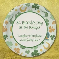 St Patricks Day Shamrocks Paper Plate