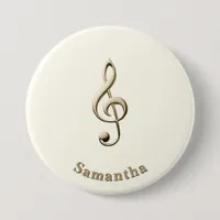 Treble Clef Music Lover's Round Custom Button