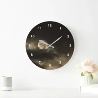 Full Moon Dark Cloudy Sky Large Clock