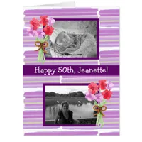 Jumbo Sized Happy Birthday Now and Then Photos Card