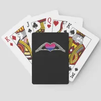 Bone Hands Heart Bisexual Goth Minimal Design Poker Cards