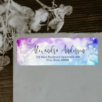 Pastel Pink To Blue Watercolor Fancy Script Label