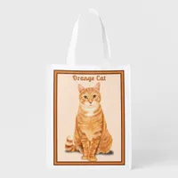 Orange Ginger Tabby Cat Personalized Grocery Bag