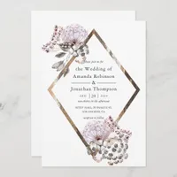 Watercolor Boho Dried flowers Wedding Invitation