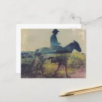 Cowboy Double Exposure Postcard