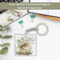 Fairy Enchanted Garden Name On Wildflowers Keychain