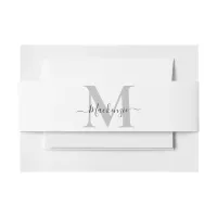 Personalize Monogram Initial Name Invitation Belly Band