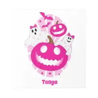 Personalized Girls Pink Halloween Notepad