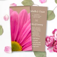 Pink Gerber Daisy Wedding Program