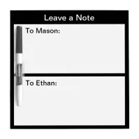 Minimalistic Black College Dorm Door Dry Erase Board