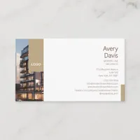 Minimalist Architect with Building Photo & Logo Business Card
