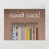 Good Luck With Pencils for Back-To-School or Exam Postcard