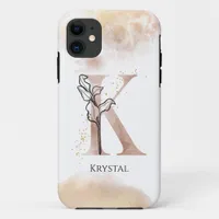 Monogram Initial Modern Letter K Boho Personalized iPhone 11 Case
