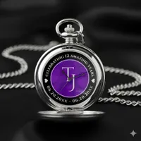 Elegant 12th Silk Wedding Anniversary Celebration Pocket Watch