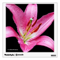 Elegant Pink Oriental Lily Lilium Stargazer Flower Wall Sticker
