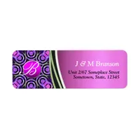 Pink Purple Bling Monogram Address Label