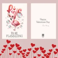 You Are Flamazing Kids Valentines Cute Flamingo Holiday Card