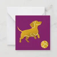 Dachshund With Ball Simple Modern Sausage Dog Note Card