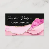 rose quartz agate elegant typography  business card