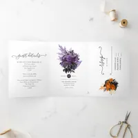 Halloween Vintage Shabby Floral Wedding Tri-Fold I