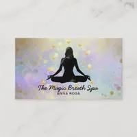 *~ Gold Glitter Woman Yoga Meditation  Mindfulness Business Card