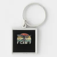 F-Caw-F Cow Funny Bird Vintage Sunset Funny Humor Keychain