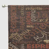 Coffee on Burlap Word Cloud Chestnut ID283  Blackout Curtains