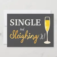 Single and Sleighing It! Single Girl Holiday Card