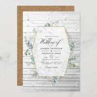 Rustic Geometric Eucalyptus Garden Wedding Invitat Invitation