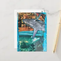 A Surreal Whale at the Dive Bar Postcard