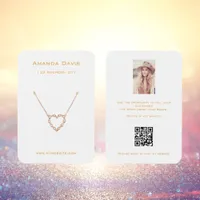 White gold earring jewelry photo QR display card