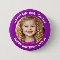 Personalized Name and Photo Birthday   Button