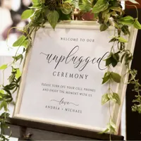 Unplugged Wedding Ceremony Sign Elegant Simple