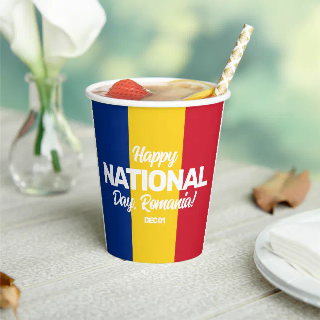 Romania Independence Day Romanian National Flag Paper Cups