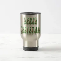 Merry Christmas Candle Font Travel Mug