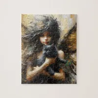 Fairy Holding a Cute Kitten Jigsaw Puzzle