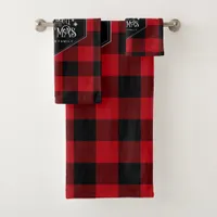 Wild Wonderful Christmas Red Buffalo Plaid ID604 Bath Towel Set