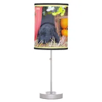 Black German Shepherd Puppy 2 to 4 Weeks Old, ZKA Table Lamp