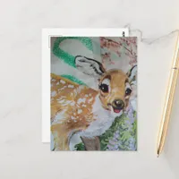 The Retro Fawn Collage Postcard