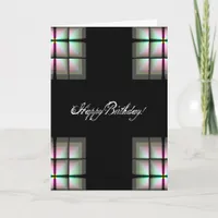 Four Corner Abstract Birthday Card